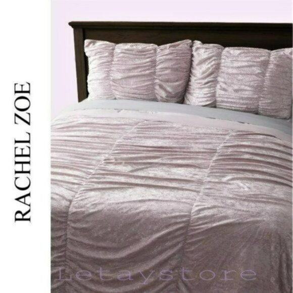 Rachel Zoe Other - NWT RACHEL ZOE 3-Pc Soft Crushed Velvet Duvet Cover Full/Queen Set